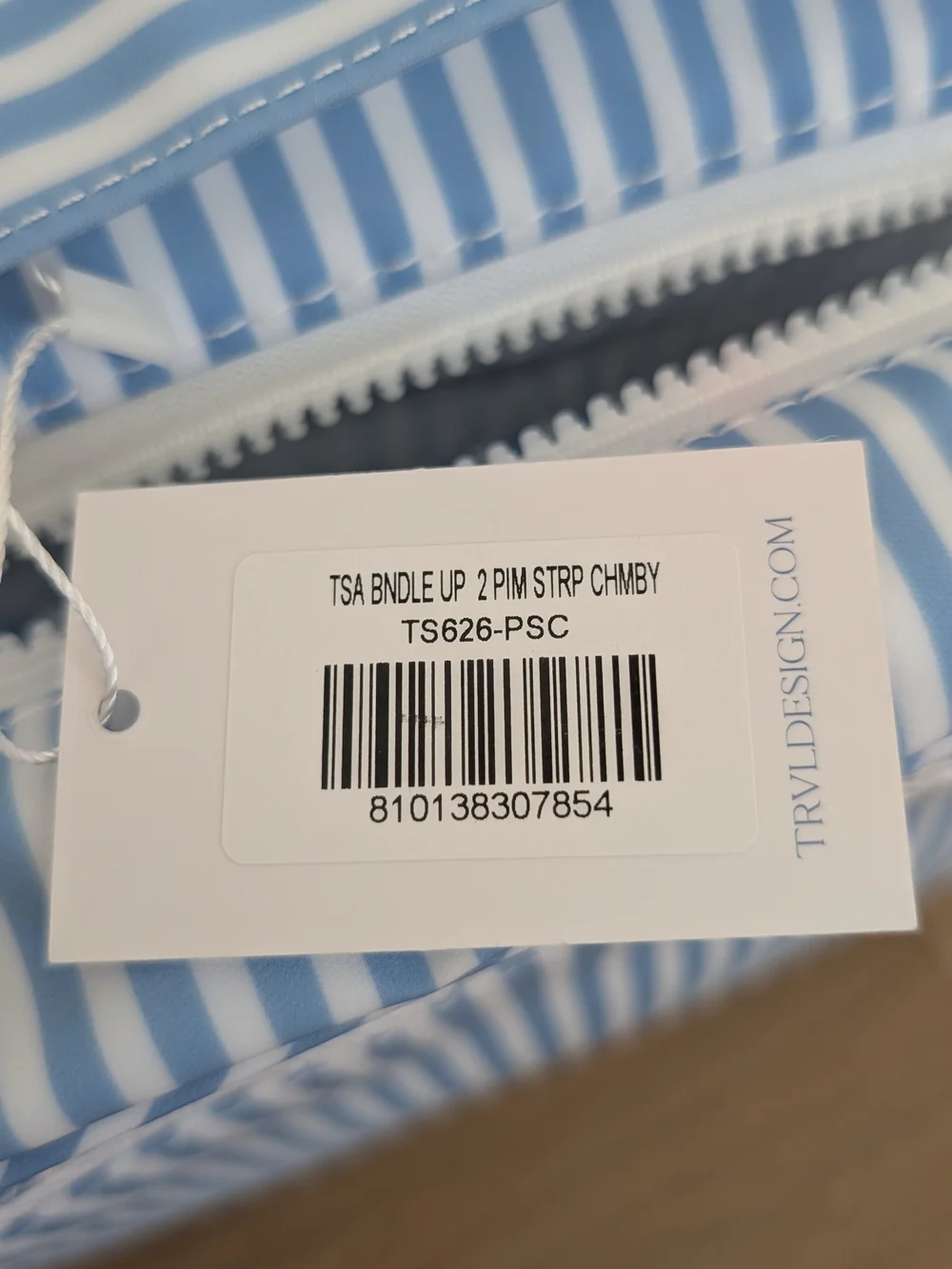 NWT TRVL Design Bundle Up Hanging Toiletry Bag - Pimlico Stripe